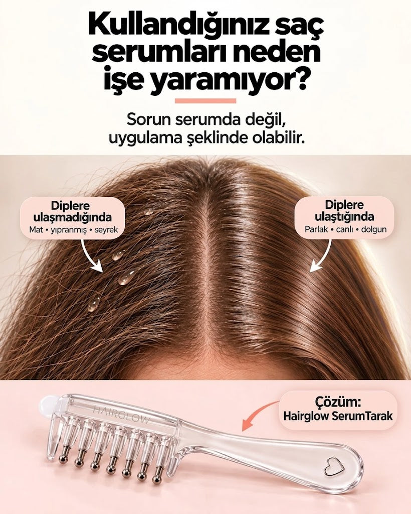 HairGlow™ | Hazneli Saç Masaj ve Serum İletim Tarağı