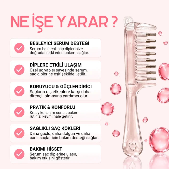 HairGlow™ | Hazneli Saç Masaj ve Serum İletim Tarağı