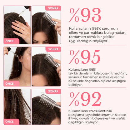 HairGlow™ | Hazneli Saç Masaj ve Serum İletim Tarağı