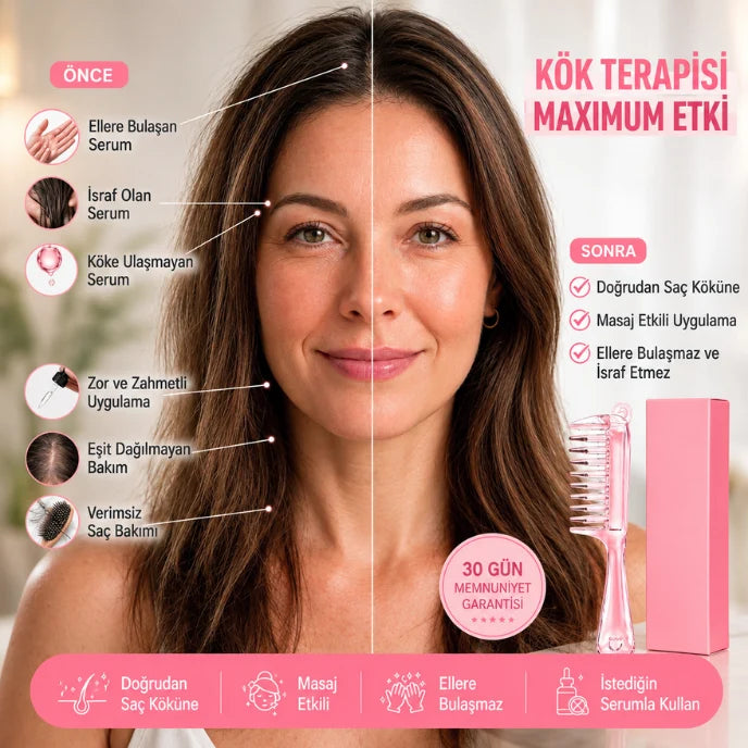 HairGlow™ | Hazneli Saç Masaj ve Serum İletim Tarağı