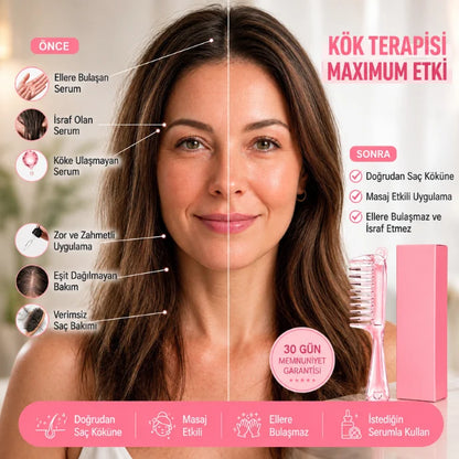 HairGlow™ | Hazneli Saç Masaj ve Serum İletim Tarağı
