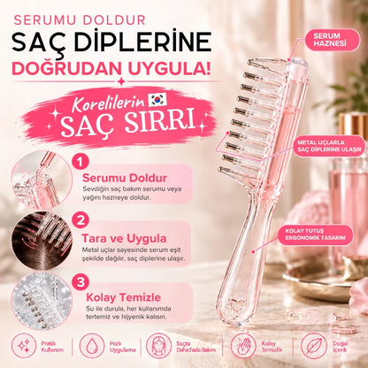 HairGlow™ | Hazneli Saç Masaj ve Serum İletim Tarağı