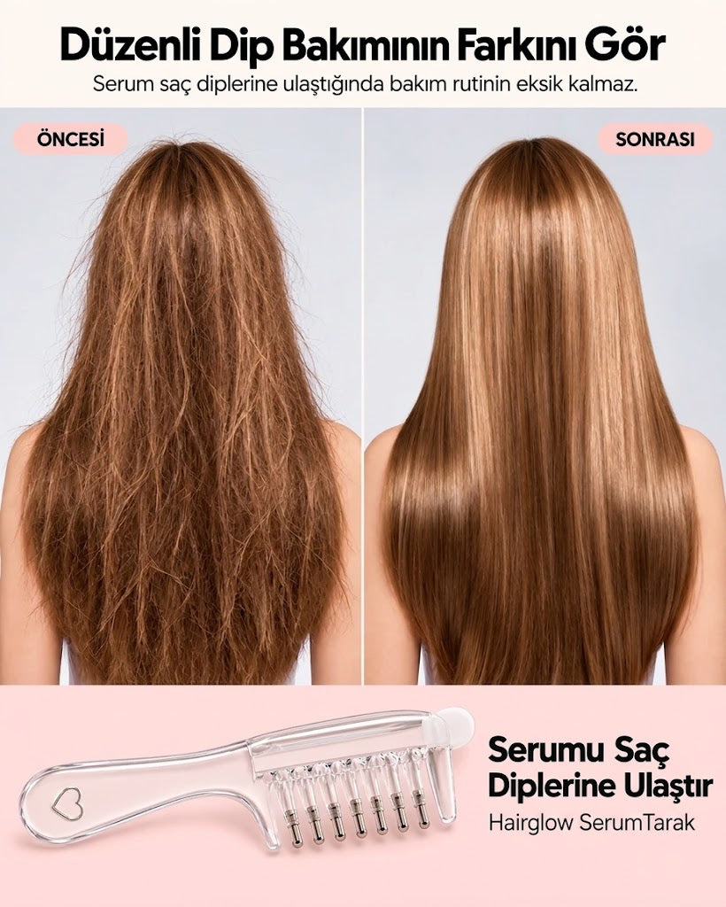 HairGlow™ | Hazneli Saç Masaj ve Serum İletim Tarağı