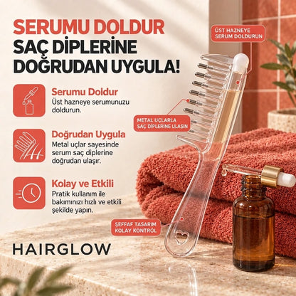 HairGlow™ | Hazneli Saç Masaj ve Serum İletim Tarağı