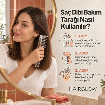 HairGlow™ | Hazneli Saç Masaj ve Serum İletim Tarağı
