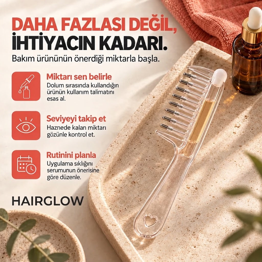 HairGlow™ | Hazneli Saç Masaj ve Serum İletim Tarağı